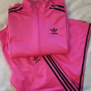 Adidas jumpsuit set pink